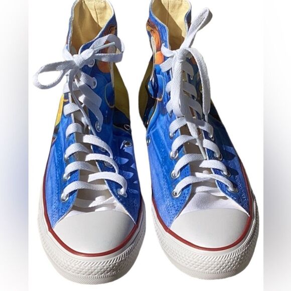 BEAUTY AND THE BEAST FAN ART HIGH TOP CONVERSE CUSTOM SNEAKER MEN 8.5 WOMEN 10.5 - Picture 7 of 14